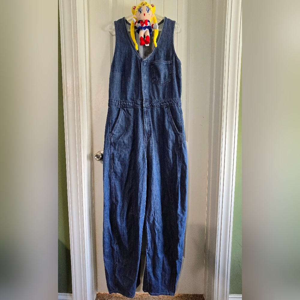 Denim Jumpsuit with Pockets